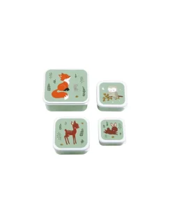 Enfant A little lovely company 4 boites à goûter amis de la forêt sauge -