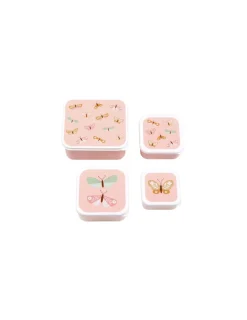 Enfant A little lovely company 4 boites à goûter Butterflies -