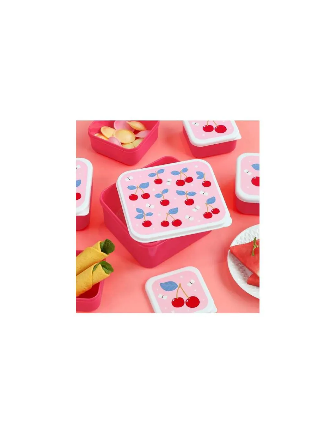 Enfant A little lovely company 4 boites à goûter Cerises -