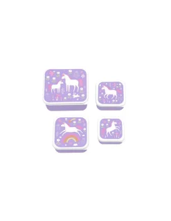 Enfant A little lovely company 4 boites à goûter Licorne -