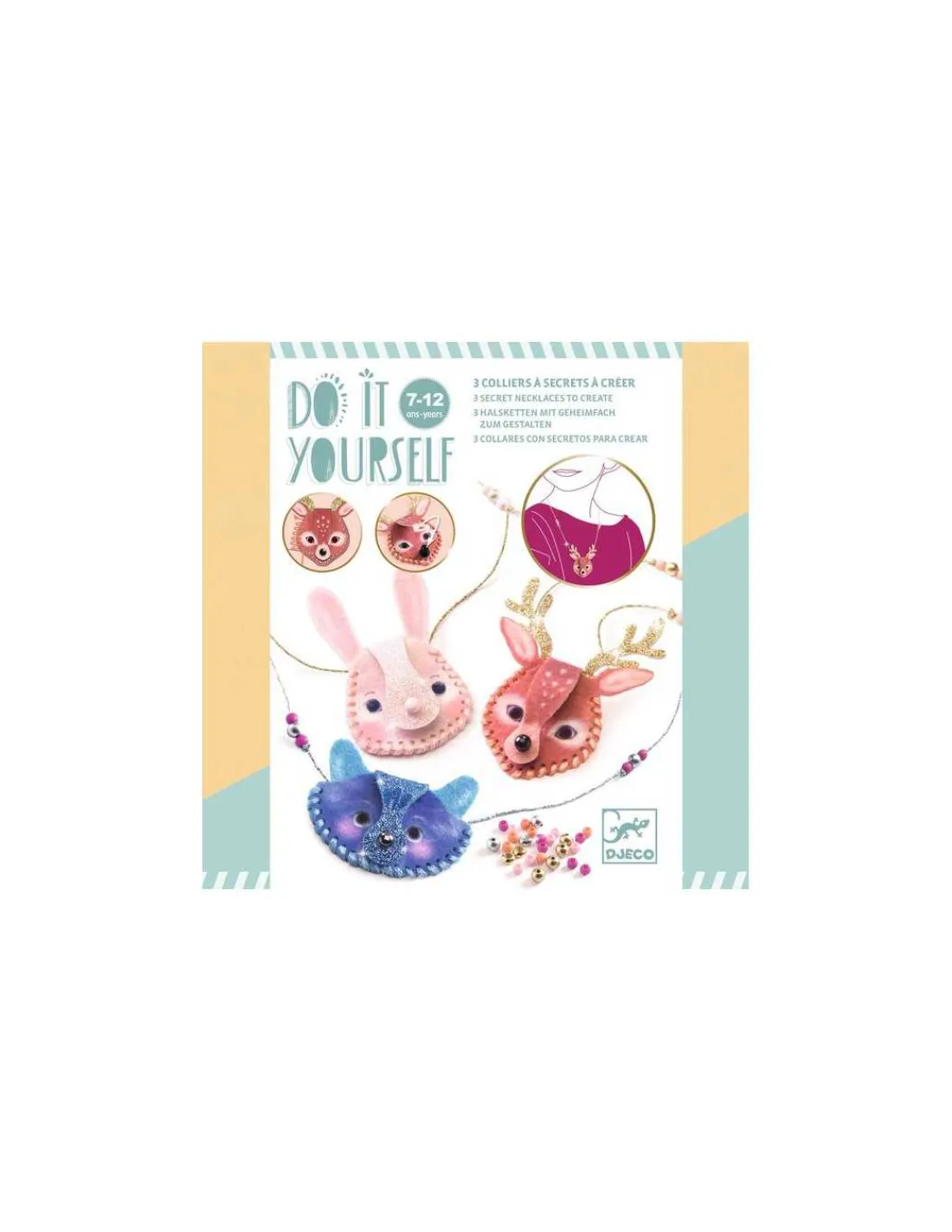 Djeco 3 colliers à secrets à créer Etincelants - Do It Yourself -