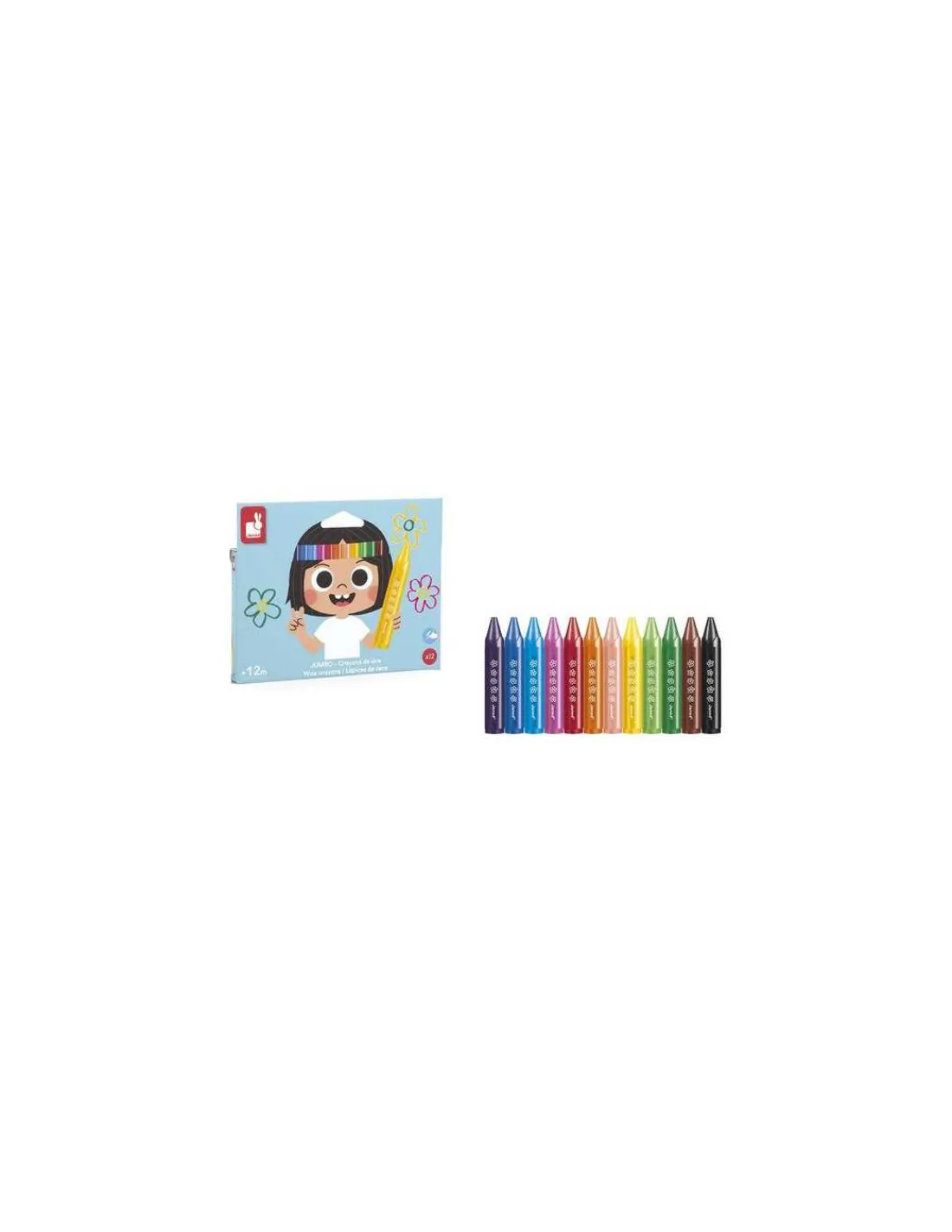 Enfant Janod 12 Crayons de cire -