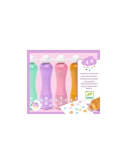 Djeco 4 Marqueurs gros pois Pearly -