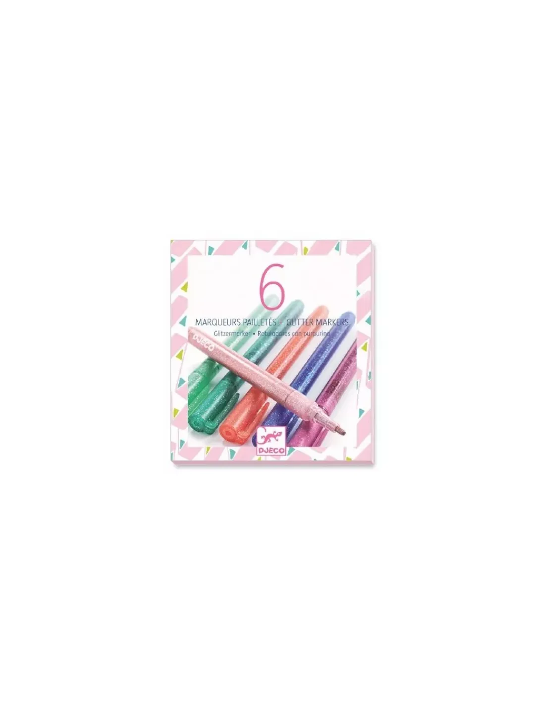 Djeco 6 marqueurs pailletés sweet -