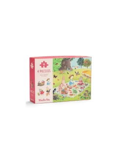 Enfant Moulin Roty 4 mini puzzles Les Saisons -