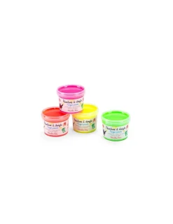 Moulin Roty 4 pots de peinture à doigts fluo Les Schmouks -