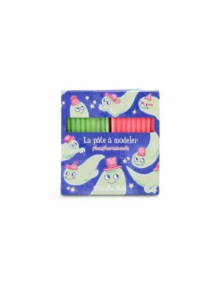 Moulin Roty 2 pâtes à modeler phosphorescentes -