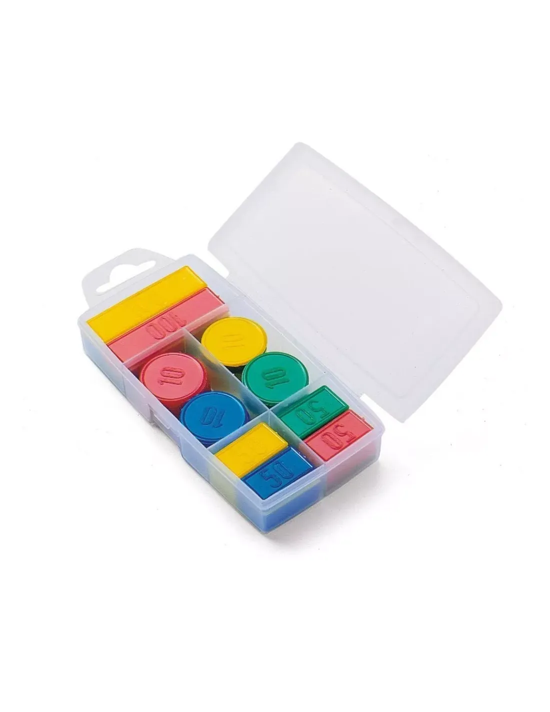 Jeujura Boite de 100 jetons plastique -