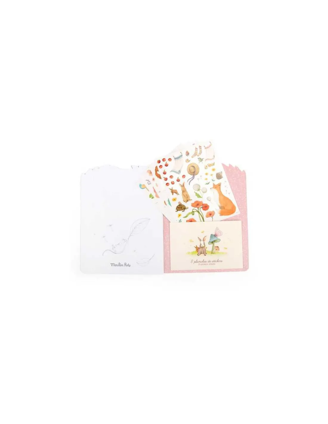 Moulin Roty Cahier de coloriage et stickers Les Rosalies -
