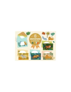Lovely Paper by Djeco Cartes d'invitation Animaux de la Jungle - Djeco