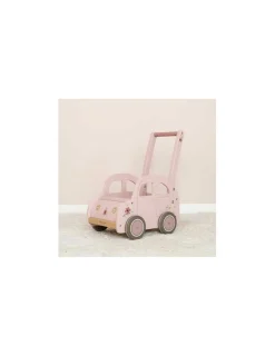 Little Dutch Chariot de marche voiture en bois Rose -