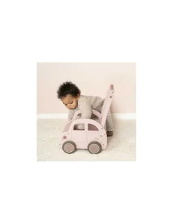 Little Dutch Chariot de marche voiture en bois Rose -