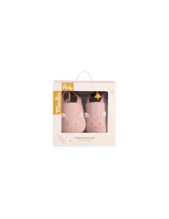 Moulin Roty Chaussons cuir souris rose La petite école de danse 6/12 m -