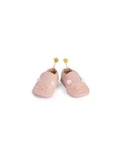 Moulin Roty Chaussons cuir souris rose La petite école de danse 18/24 m -
