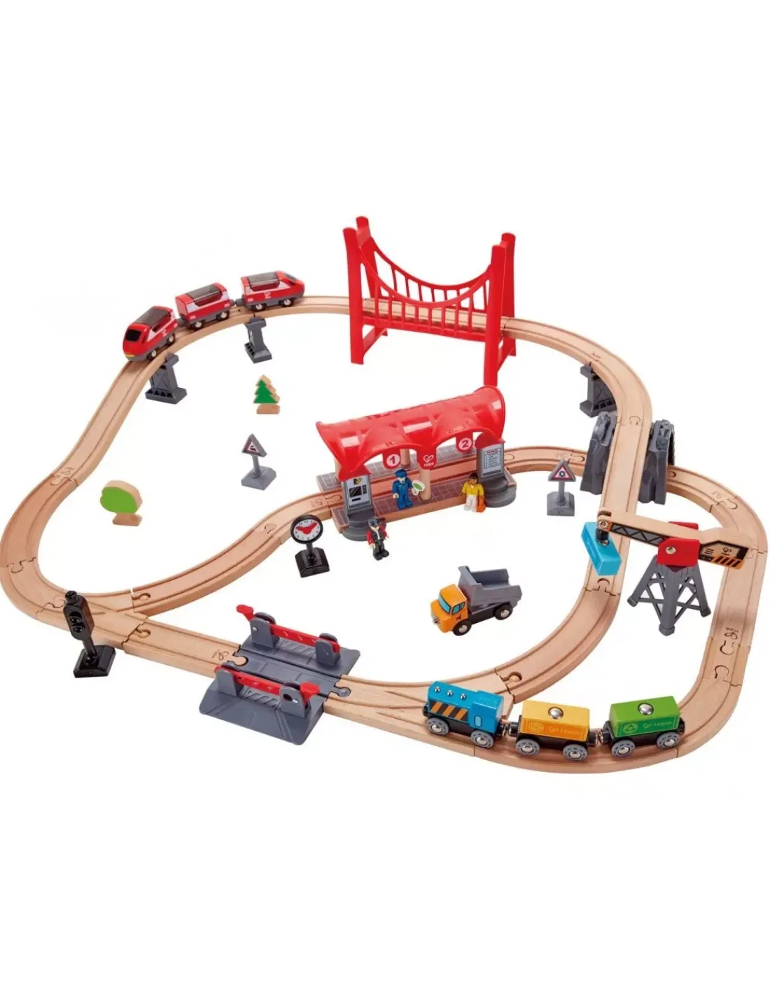 Hape Toys Circuit de train ville animée - Hape