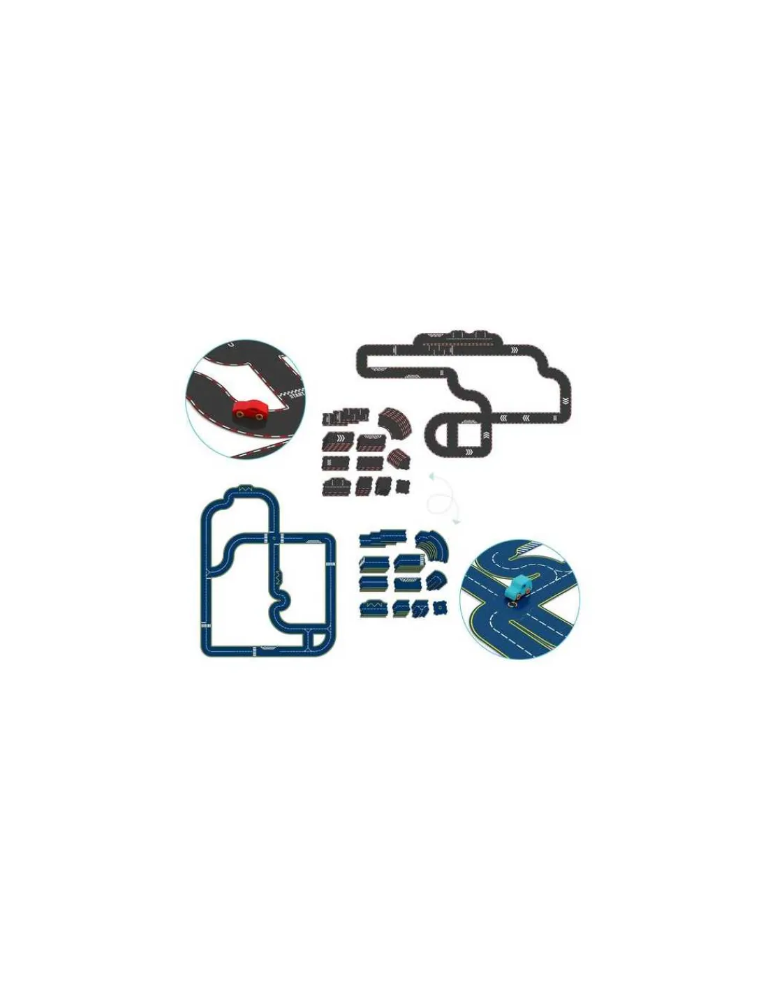 Vilac Circuit réversible ity 42 pièces + 2 voitures -