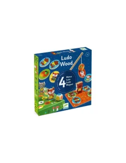Enfant Djeco Coffret 4 jeux Ludo Wood -