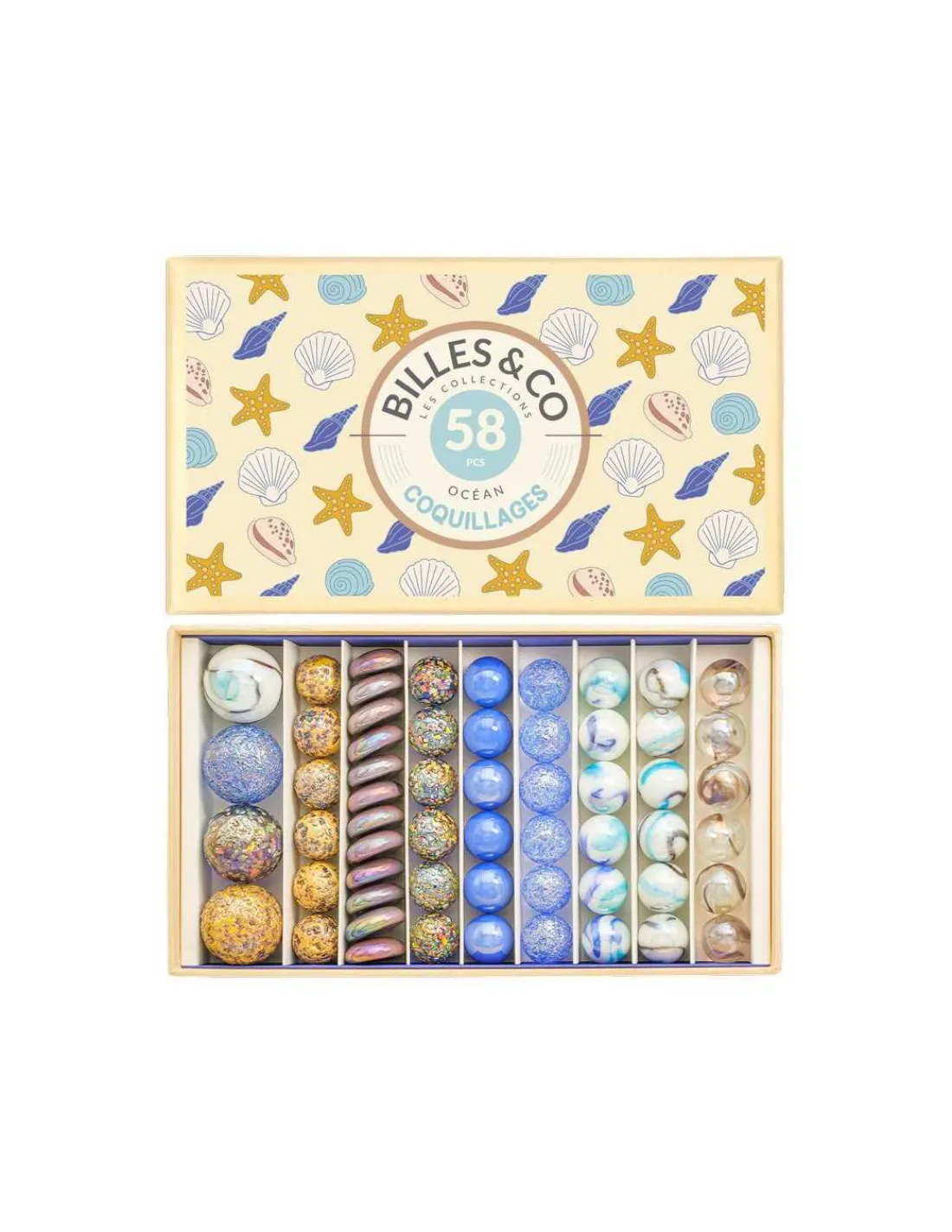 Billes and Co Coffret de 58 billes Coquillages - Billes & Co