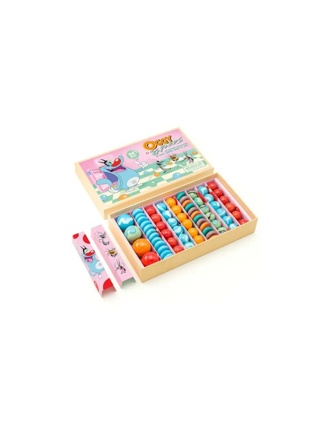 Billes and Co Coffret de 64 billes Oggy et les Cafards - Billes & Co