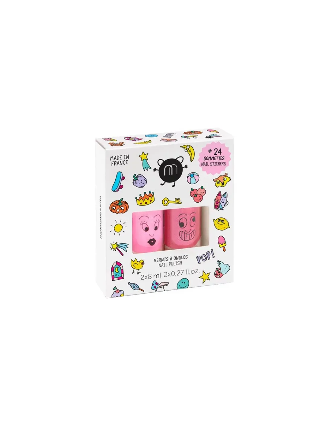Enfant nailmatic KIDS Coffret duo vernis Pop et Nail stickers - Nailmatic