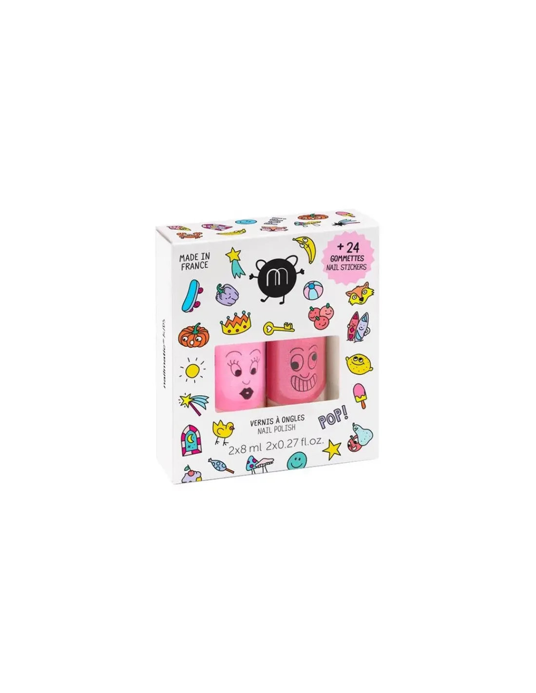 Enfant nailmatic KIDS Coffret duo vernis Pop et Nail stickers - Nailmatic