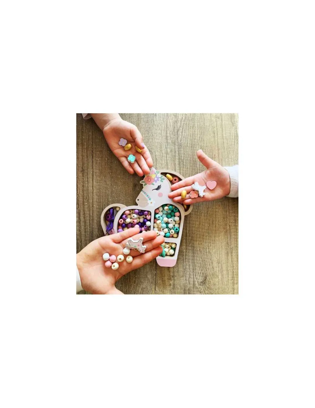 Sycomore Coffret licorne perles en bois -