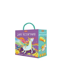 Sassi junior Coffret livre et puzzle Les licornes - Sassi
