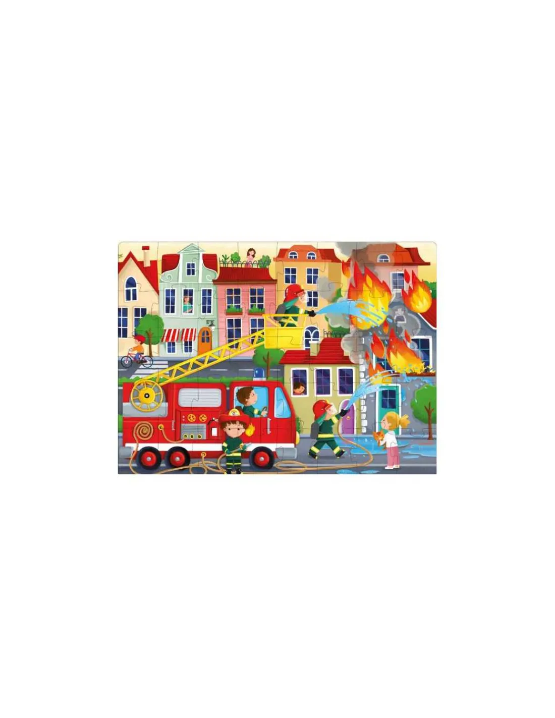 Sassi junior Coffret livre et puzzle Les pompiers - Sassi