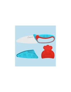 Chefclub kids Couteau du chef bleu et rouge -