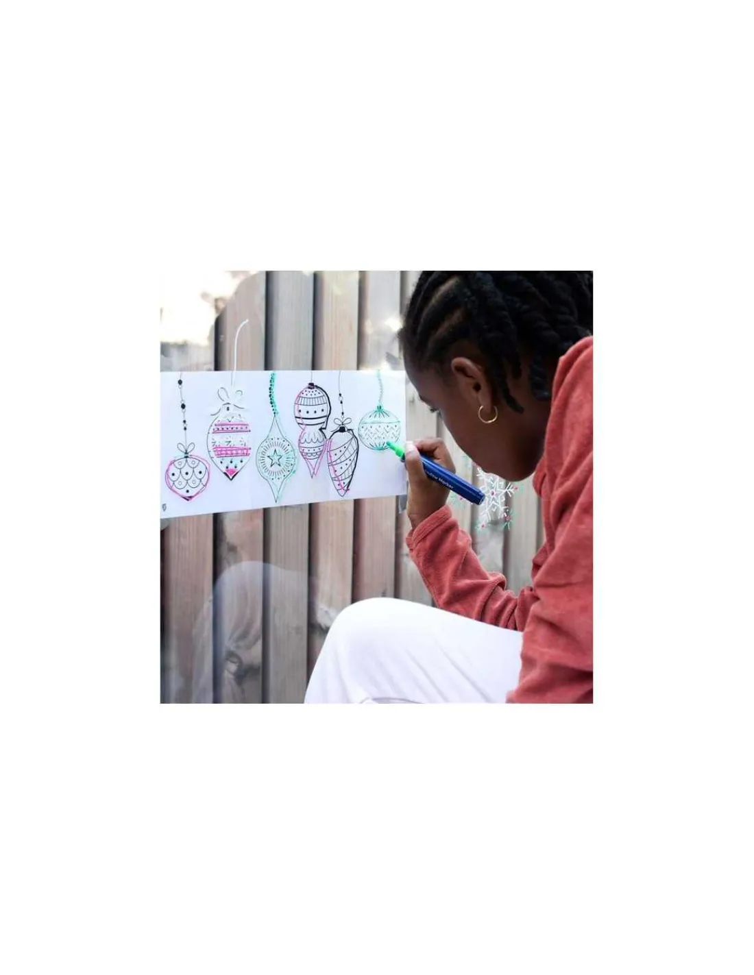 Super Petit Feutres pour vitres et motifs à reproduire Noël -