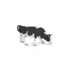 Papo Figurine vache noire et blanche broutant -