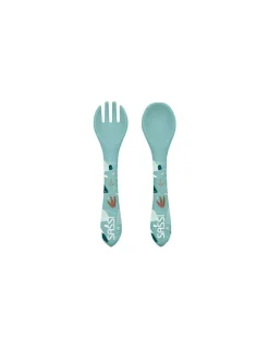 Sassi junior Fourchette et cuillère en silicone Munchy l'ours - Sassi