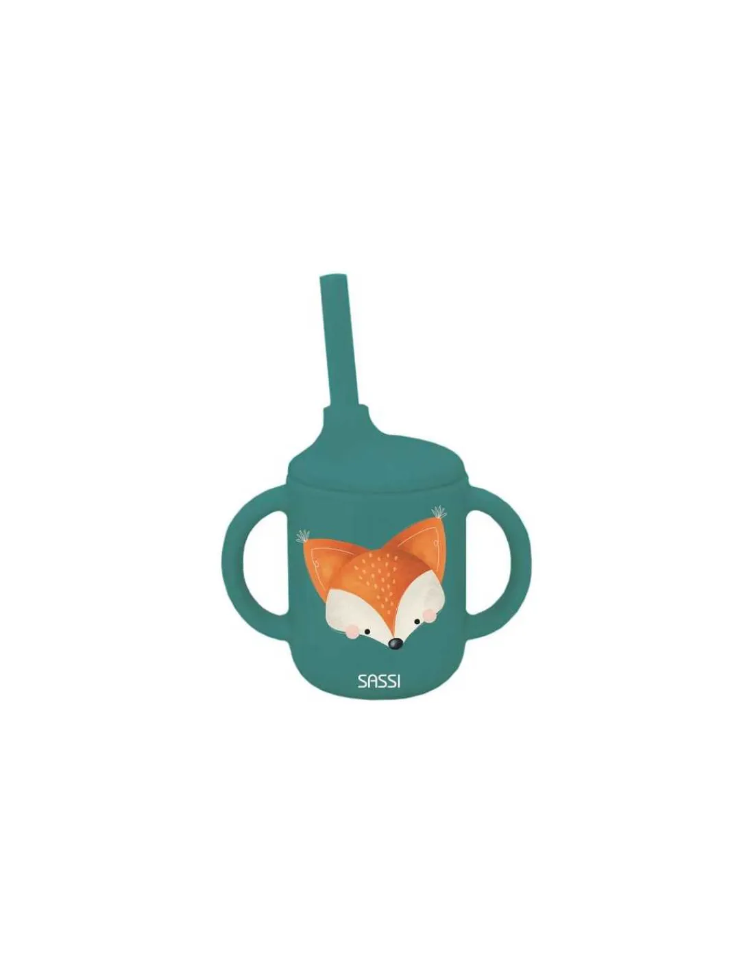 Sassi junior Gobelet avec paille en silicone Crunchy le renard - Sassi