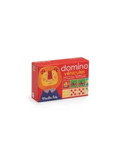 Moulin Roty Jeu de dominos véhicules en bois Les Popipop -