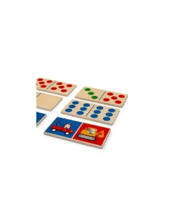 Moulin Roty Jeu de dominos véhicules en bois Les Popipop -
