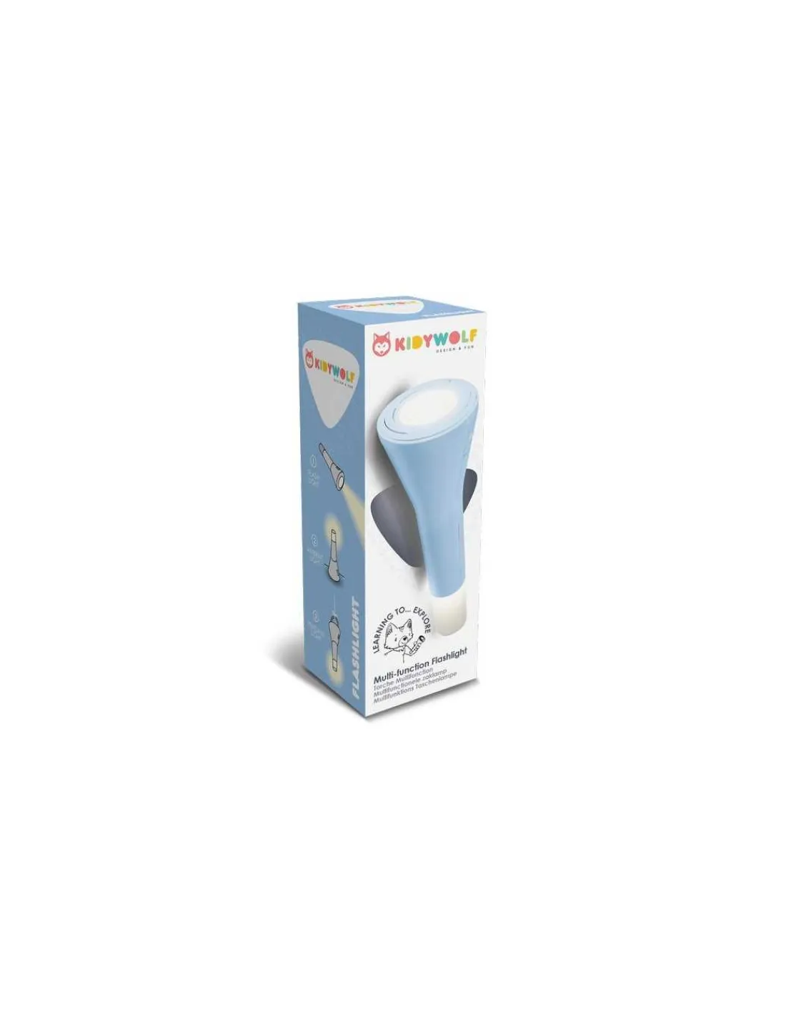 Enfant Kidywolf Lampe de poche bleu multi-fonction Kidytorche -