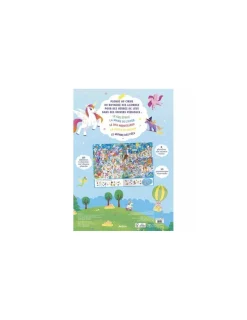 Auzou Livre Cherche et trouve géant Au royaume des licornes -