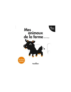 Tourbillon Livre Mes animaux de la ferme noir et blanc -