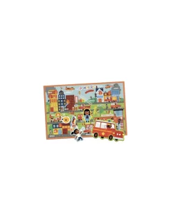 Auzou Ma première pochette d'aimants pompiers -