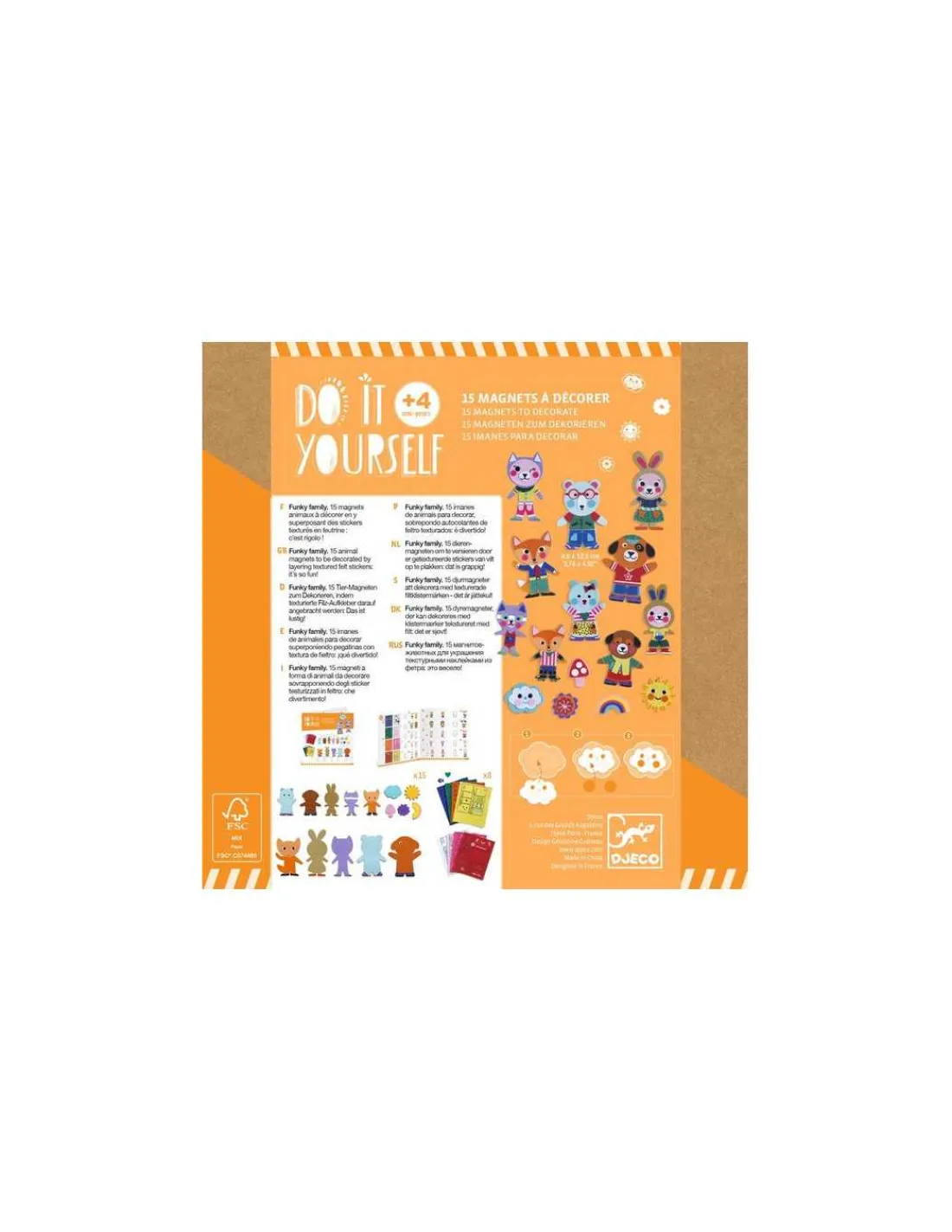 Djeco Magnets à décorer Funky Family - Do It Yourself -