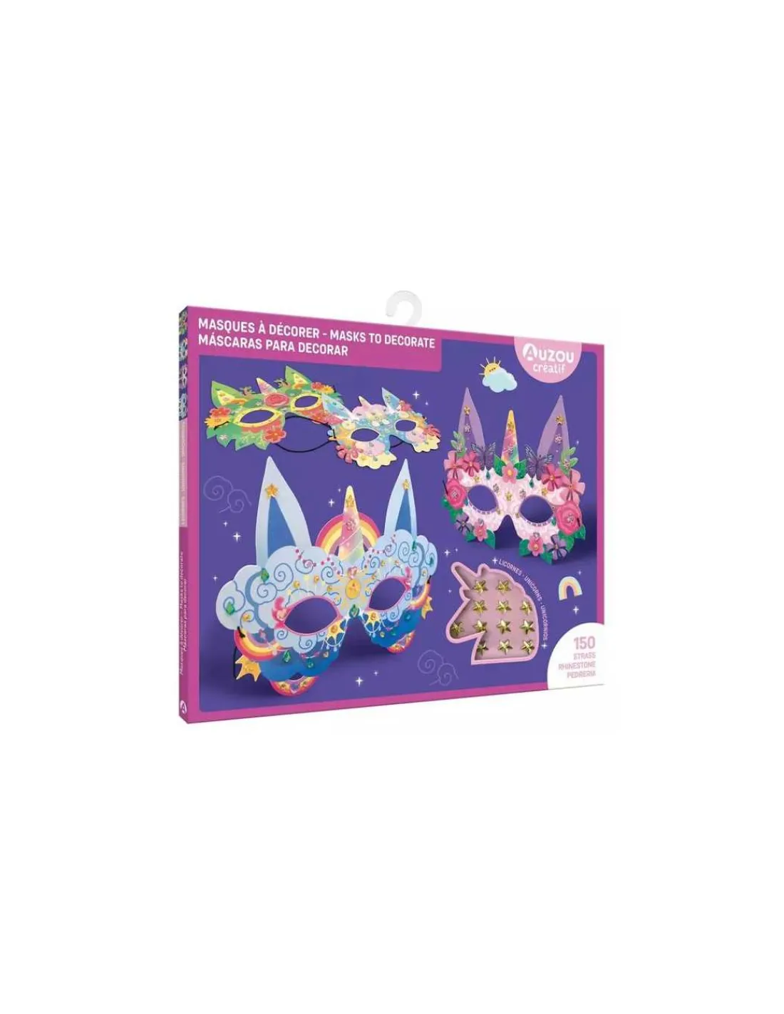 Auzou Masques de licornes à décorer -