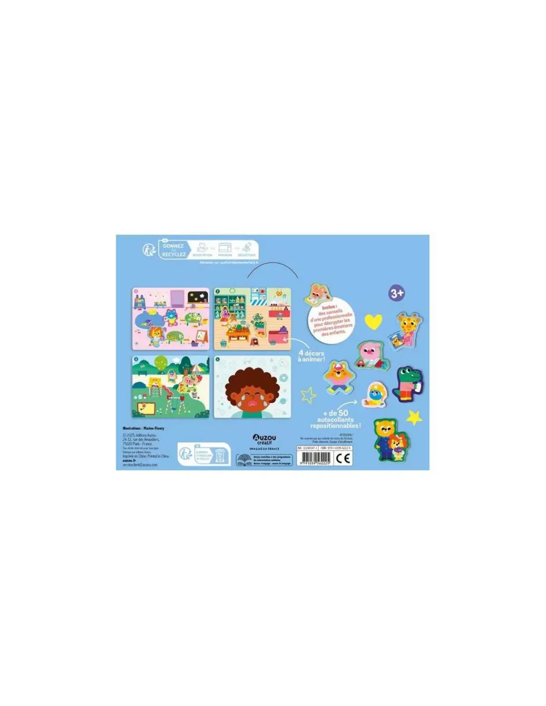 Auzou Mes premiers autocollants en relief les émotions -