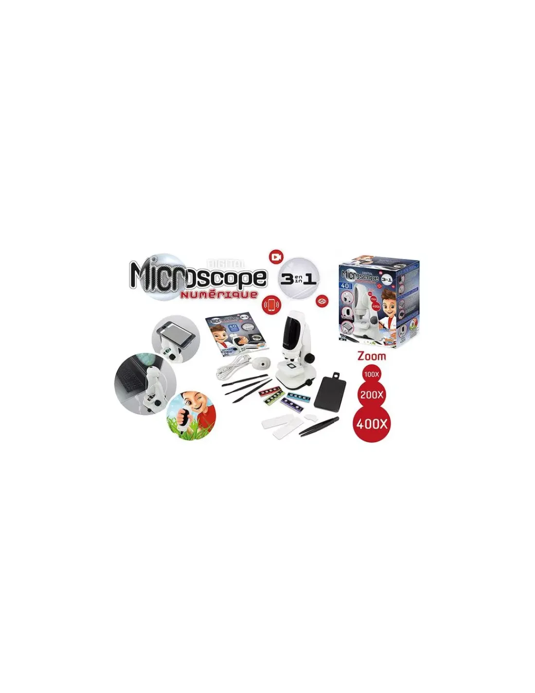 Enfant Buki France Microscope vidéo 3 en 1 - Buki