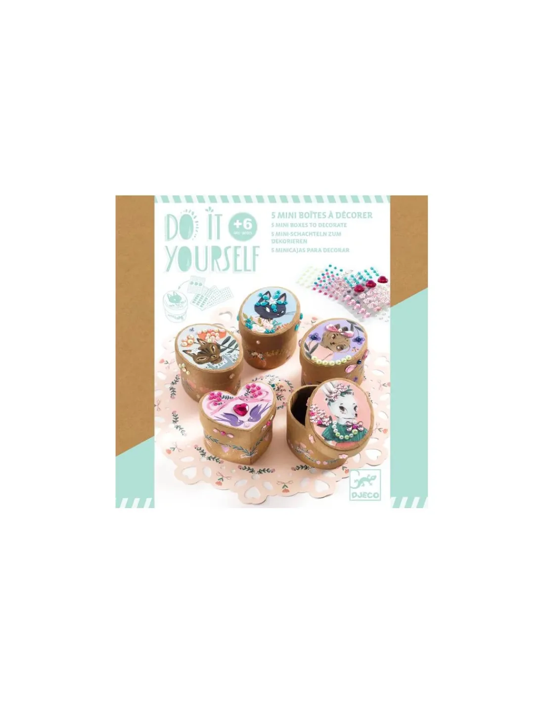 Djeco Mini boites à décorer Adorables - Do it Yourself -