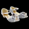 Enfant Labay Mules à Nœuds et Paillette argentée 5 - 7 ans -