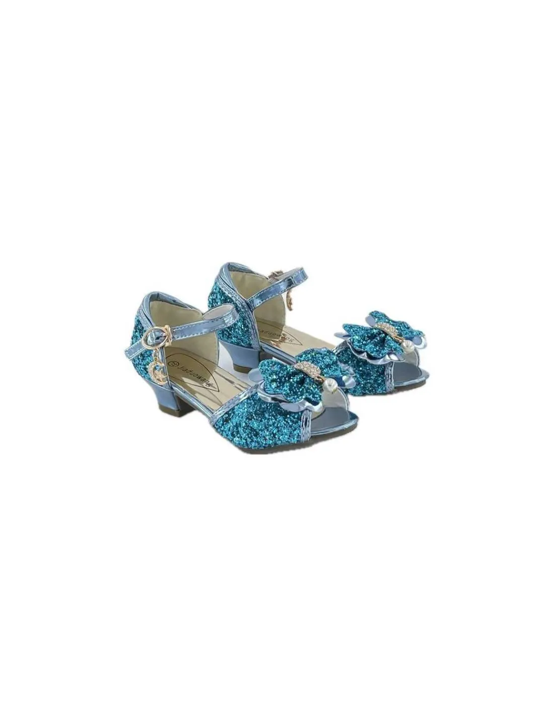 Labay Mules à Nœuds et Paillette Bleu 3 - 4 ans -