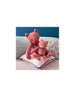 Mailou Tradition Peluche Chat Méloé 37 cm rose - Maïlou Tradition
