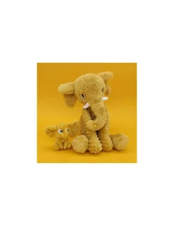 Les Deglingos Peluche Dimoitou l'éléphant jaune moutarde - Les Ptipotos by Déglingos