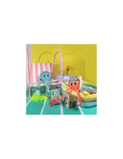 Les Deglingos Peluche Filou la pieuvre corail - Les Ptipotos by Déglingos