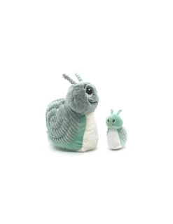 Les Deglingos Peluche Speedou l'escargot maman et bébé vert menthe - Les Ptipotos by Déglingos